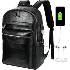 VBG VBIGER Leather Backpack for Mens Business Backpack