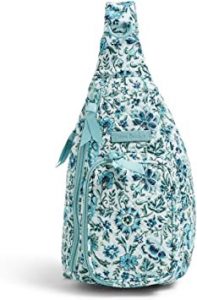 Vera Bradley Women's Signature Cotton Mini Sling Backpack, Cloud Vine, One Size