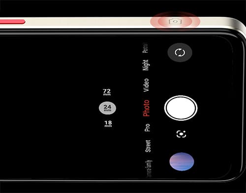 Nubia Focus Pro 5G Capture Button
