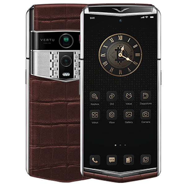 Vertu Agent Q Alligator Amber Brown