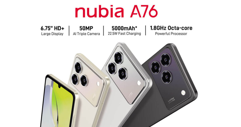 Nubia A76 Banner
