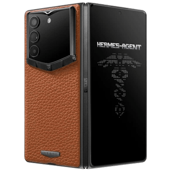 Vertu AlphaFold Grained Calfskin Amber Brown