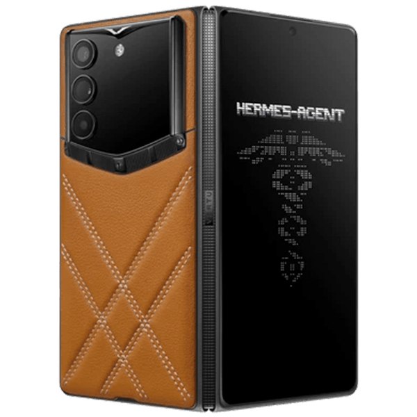 Vertu AlphaFold Stitched Calfskin Amber Brown